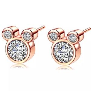 Mickey Mouse Stud Earrings Gold